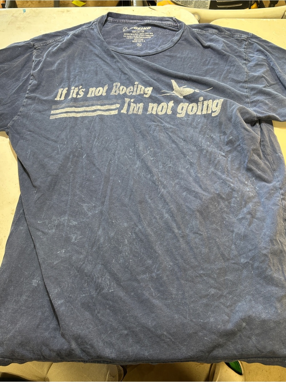 If It's Not Boeing I'm Not Going Men's Graphic T‑Shirt - Blue vintage